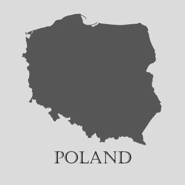 Gray Poland map - vector illustration Stock Illustration