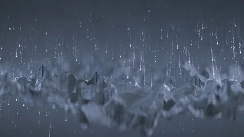 Gray polygonal shape and stream seamless loop 3D render animation Stock Footage 161294765