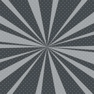 Gray Pop Art Retro Background with Sunbeams Stock Illustration