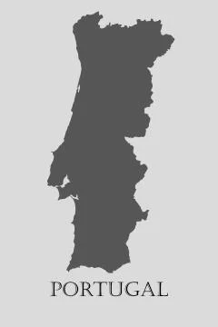 Gray Portugal map - vector illustration Stock Illustration