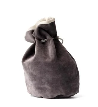 Gray pouch on a white background Stock Photos