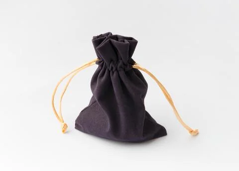 Gray pouch on a white background Stock Photos