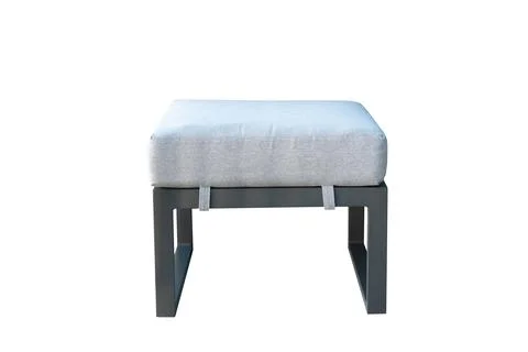 Gray pouf isolated on white background. outdoor furniture Stock Photos