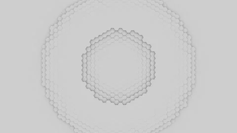 Gray pulsating background with hexagons. Futuristic modern video animation. Stock Footage 115943206