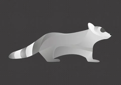 Gray raccoon. Vector illustration.Isolated vector sign symbol. Stock Illustration