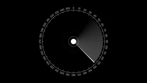Gray radar navigation is looking for objects. Simple Radar scanning Video stock 327912335