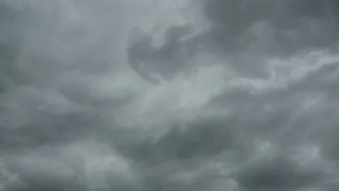 Gray Rain Clouds are Moving in the Sky. TimeLapse Stock Footage 82977817
