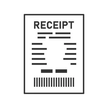Gray receipt icon on white background. White background. Stock Illustration