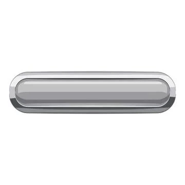 Gray rectangular button icon, cartoon style 스톡 일러스트