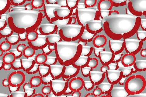 Gray Red Hemispheres Seamless Pattern Illustrazione stock