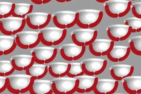 Gray Red Hemispheres Seamless Pattern Stock Illustration
