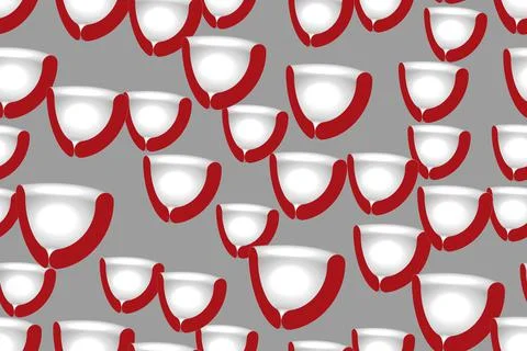 Gray Red Hemispheres Seamless Pattern Illustrazione stock