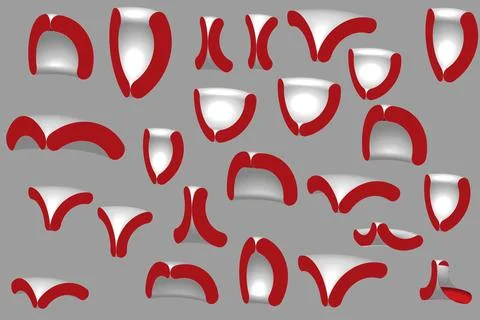 Gray Red Hemispheres Seamless Pattern 스톡 일러스트