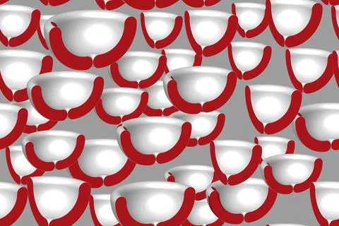 Gray Red Hemispheres Seamless Pattern Stockillustratie