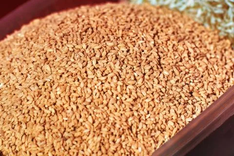 Gray rice Background. Uncooked Raw Food, close up Stock Photos