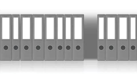 Gray Ring Binders File Folder Set Blank Collection Stock Illustration