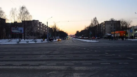 Gray road with transport Stock Footage 103340245