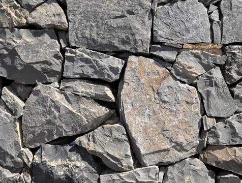Gray Rock Ancient Wall Stock Photos