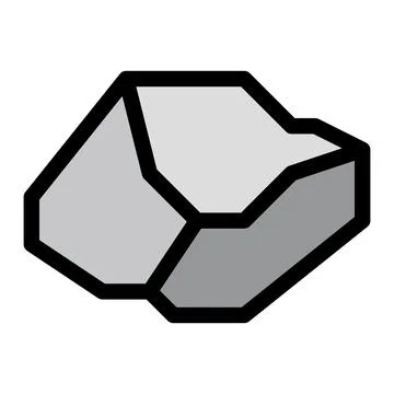 Gray rock flat icon Stock Illustration