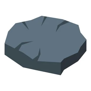 Gray rock platform lying on white background Stock Illustration
