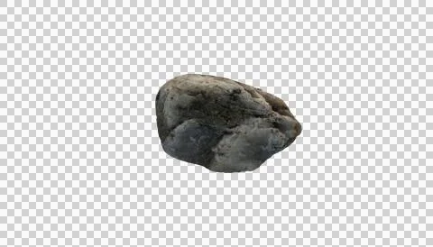 Gray Rock on White Background, Isolated Stone Stock Photos