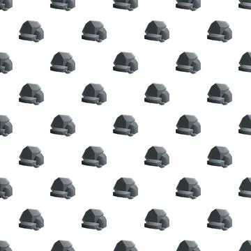 Gray rocks seamless pattern on white background 스톡 일러스트