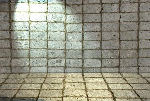 Gray room interior with blue light Stock Illustration