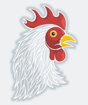 Gray rooster's head Stock Illustration