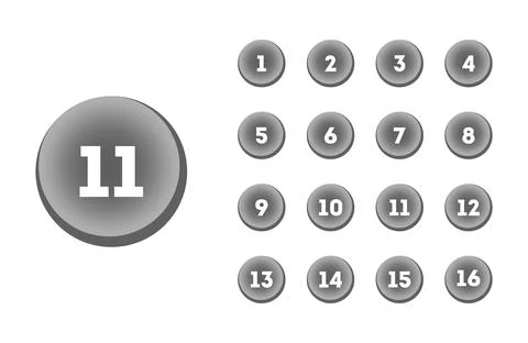 Gray Round 3D Bullet Point Collection Stock Illustration