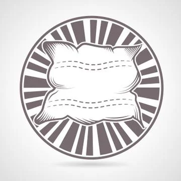 Gray round badge for pillow Stock Illustration