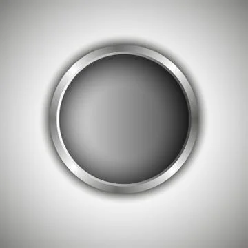 Gray round button. Vector Illustration. Stock Illustration