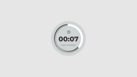 Gray Round Clock timer counts down 19 seconds, countdown, alpha channel Stock Footage 239241502
