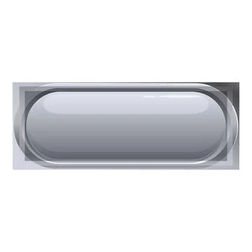 Gray rounded rectangle button with glossy surface effect Stock Illustration