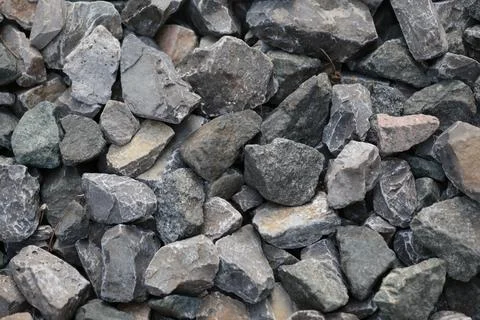 Gray rubble close-up, rocks, granite Stock Photos