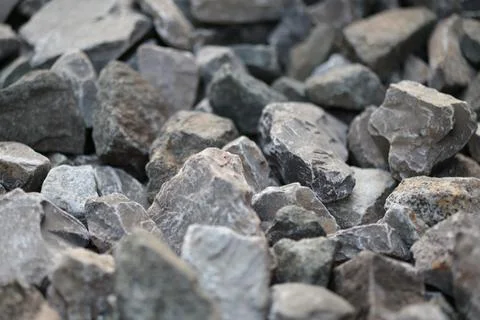 Gray rubble close-up, rocks, granite Stock Photos