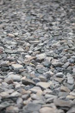 Gray rubble close-up, rocks, granite Stock Photos