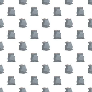 Gray sacks containing small items seamless pattern イラスト素材