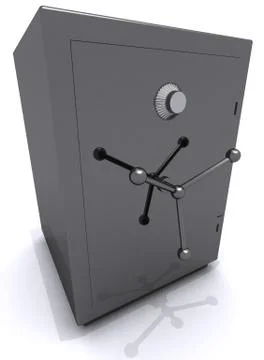 Gray safe 3D illustration Stock Illustration