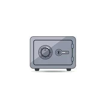 Gray safe with combination lock and shadow Stock Illustration