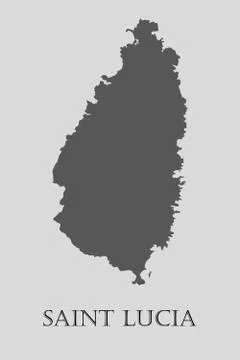 Gray Saint Lucia map - vector illustration Stock Illustration