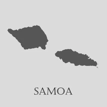 Gray Samoa map - vector illustration Stock Illustration