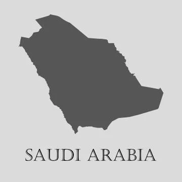 Gray Saudi Arabia map - vector illustration Stock Illustration