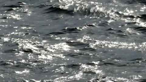 Gray sea waves  with reflections flashed slowly on a autumn day. Stock Footage 83822638