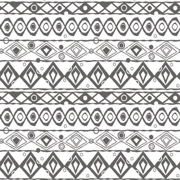 Gray seamless geometric endless pattern of curved circles, arcs, rhombuses, t Illustrazione stock