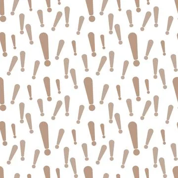 Gray seamless pattern of exclamation mark. Vector, eps10 Stock Illustration