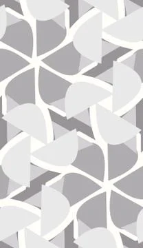 Gray Seamless Pattern of Flower Shapes Stock Illustration
