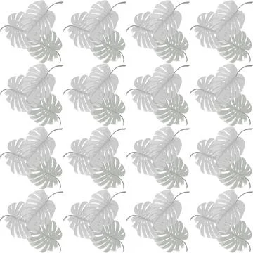 Gray seamless pattern of monstera leaves, an ornament for textiles, wallpap.. Stock Illustration