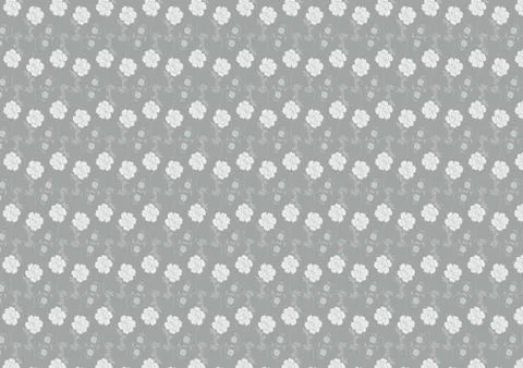 Gray seamless texture, small white and gray flowers Stock Illustration