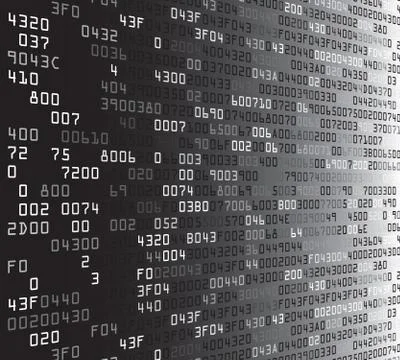 Gray security background with hex-code Stock Illustration