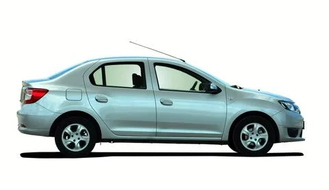 Gray sedan, side view Stock Photos